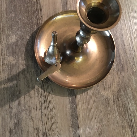 Candle Stick Holder w-Snuffer - Brass - Picture 3 of 8